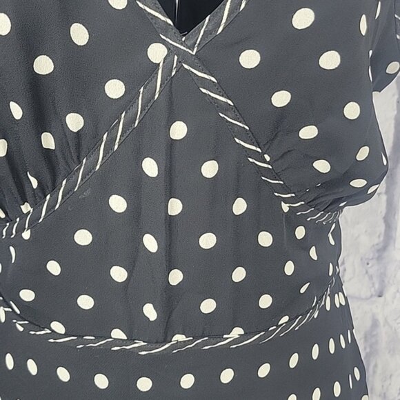 Jonathan Martin Black and White Polka Dot Midi Dress - Picture 5 of 10